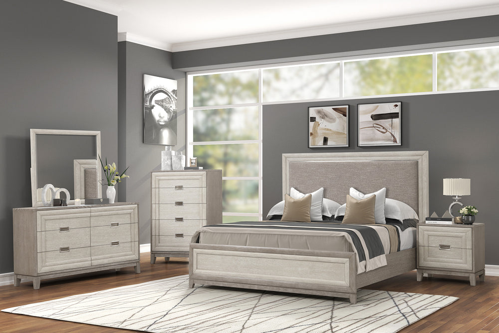 Lakelyn Bed, Dresser with Mirror & Nightstand