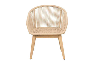 Wicker chair with wooden frame on a white background