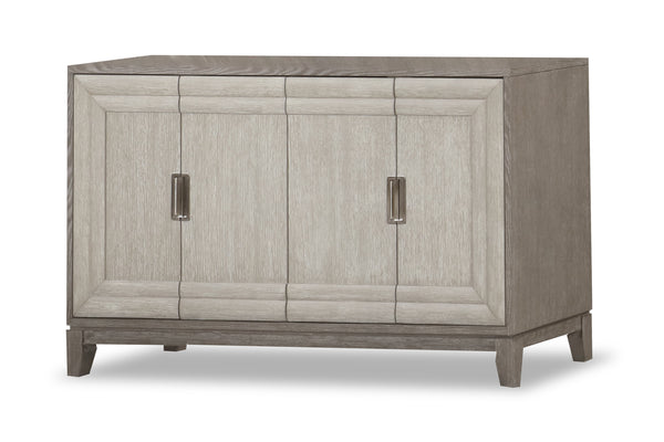 Servidor de madera, color gris con 4 puertas en fondo blanco