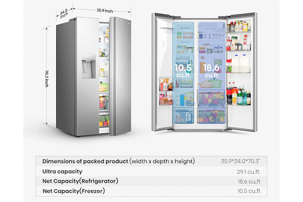 Hisense P5 Nevera 29.1' Side by Side I/M Inv
