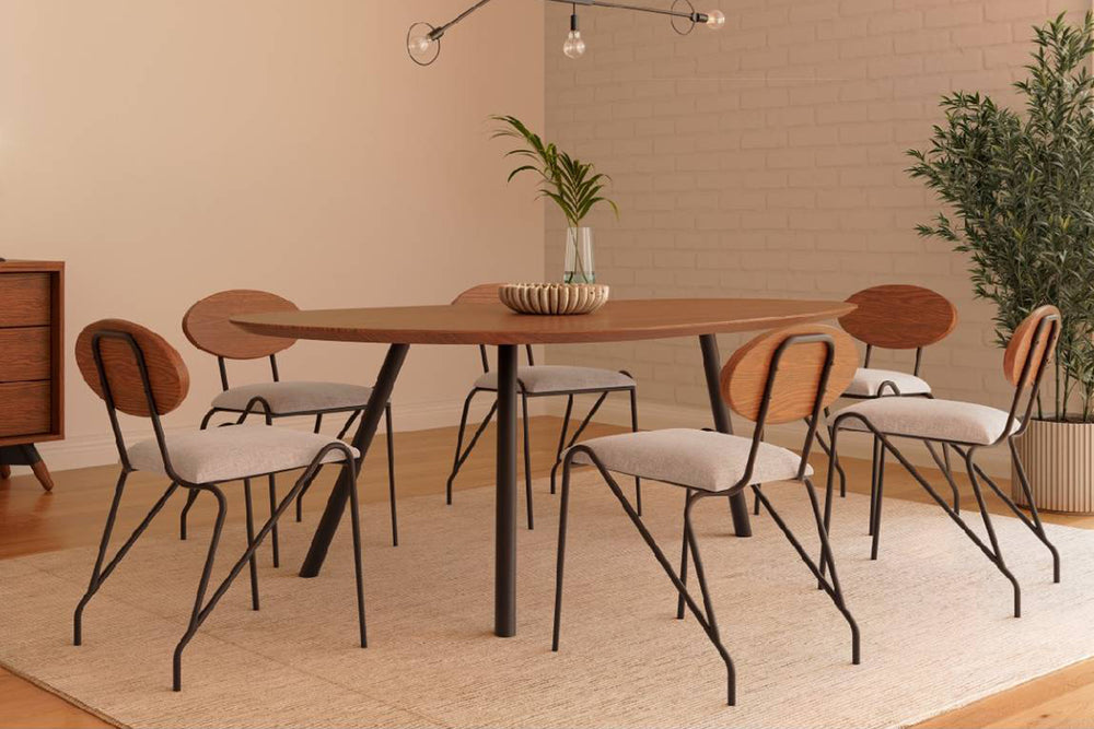Westbrook Mesa de Comedor Triangular con 4 Sillas
