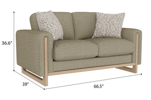 Sutton Loveseat W/Wood Base&2 Pillows