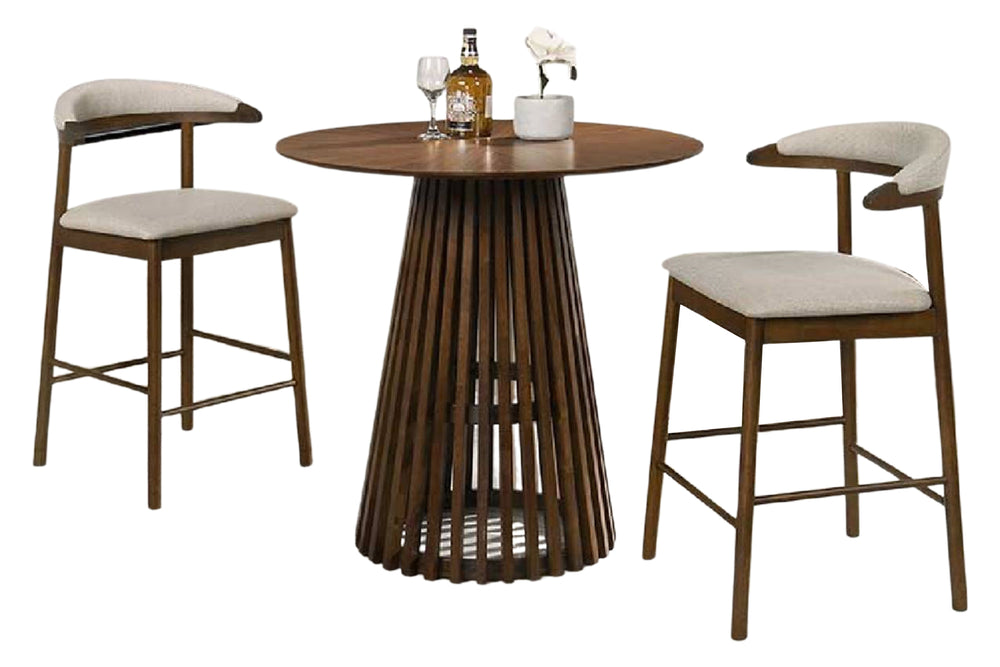 Waterview Mesa de Comedor Redonda "Counter Height"  con 4 Taburetes