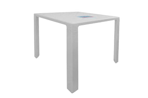 White square geometric table on a white background