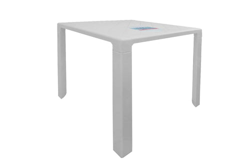 White square geometric table on a white background