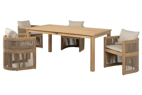 Cabo Mesa de Comedor Rectangular con 6 Sillas con Brazos