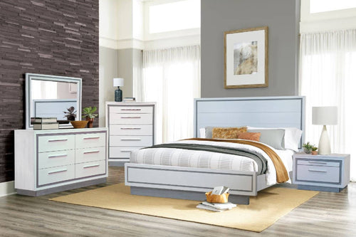 Serenity Cama Full, Gavetero con Espejo & Mesa de Noche