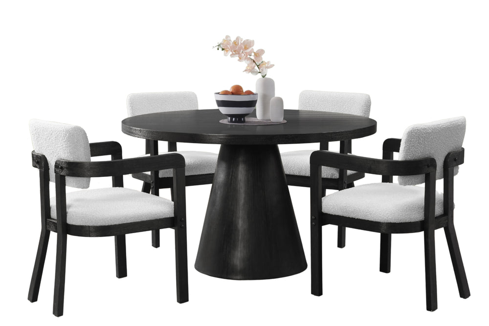 Versaille Mesa de Comedor Redonda con 4 Sillas