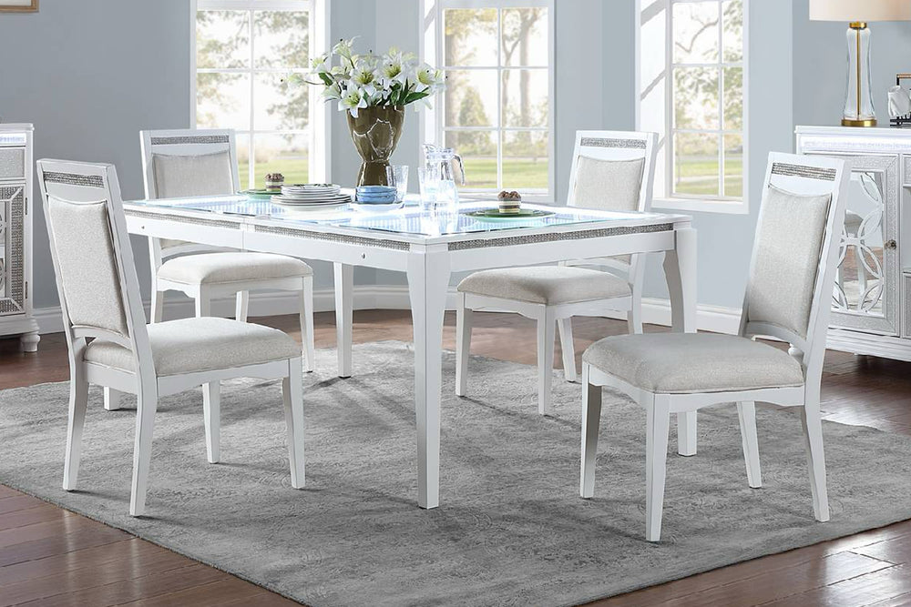 Glamourdin Mesa de Comedor con 4 Sillas