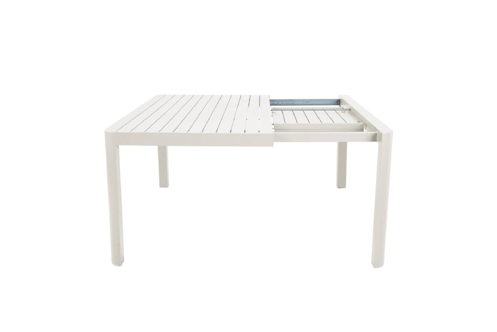 White sliding outdoor table on a white background