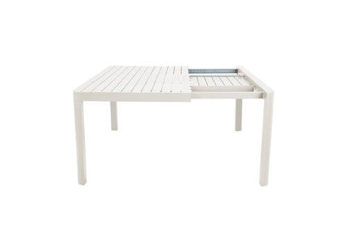 White sliding outdoor table on a white background