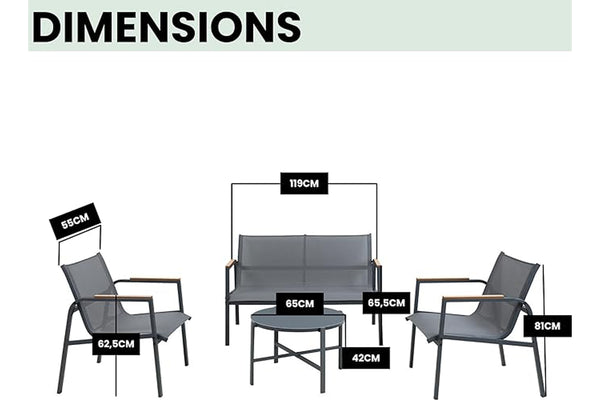 Harris Loveseat con 2 Sillas & Mesa