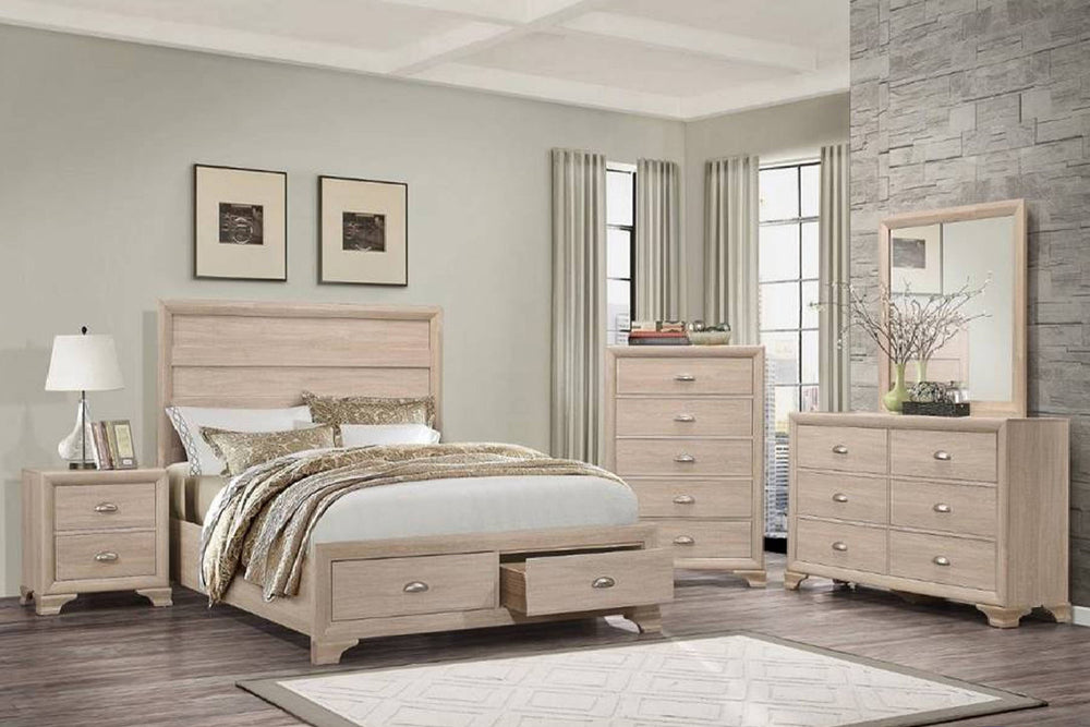 Burlington Cama King con Almacenamiento & Gavetero con Espejo
