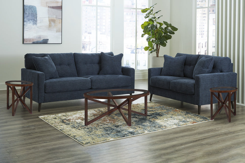 Sofá, Loveseat, Mesa de Centro & 2 Mesas de Esquina 