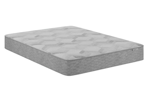 Mattress gris sobre un fondo blanco. 