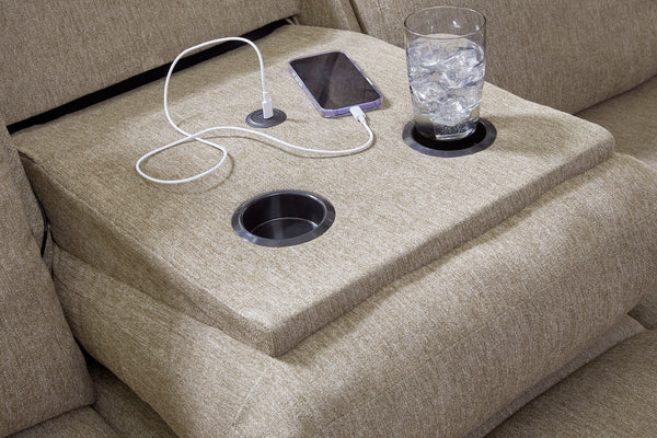 Tarrant Sofá Reclinable con Mesa Abatible & Loveseat Reclinable