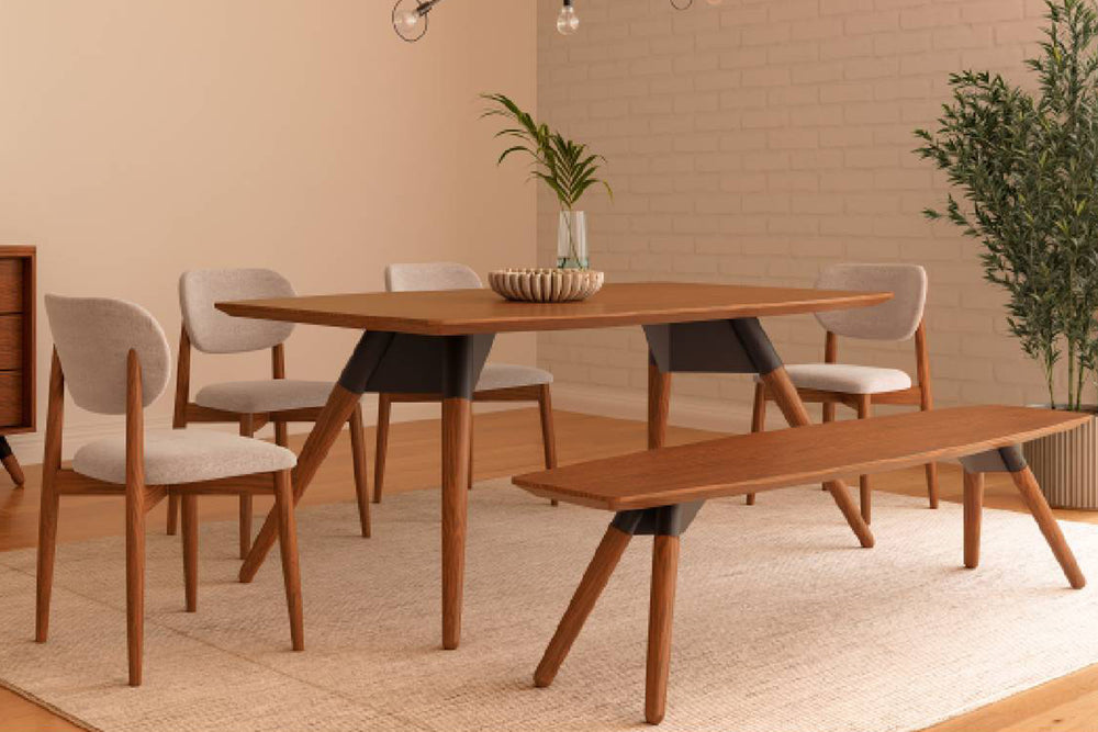 Westbrookd Mesa de Comedor Rectangular con 4 Sillas & Bench