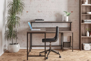 Alenbry 55" L-Shaped Home Office Desk with Shelf