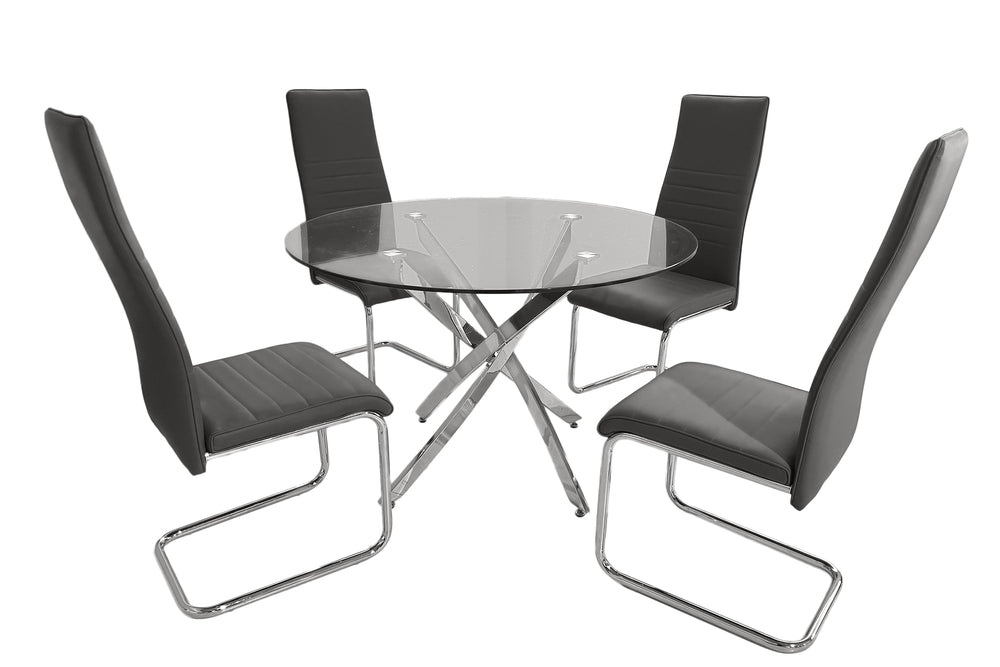 Murano Mesa de Comedor Redonda con 4 Sillas