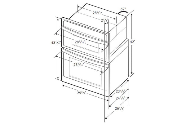 Samsung Nq70t Horno/Microonda 30"Ele Pared Gl-Tc