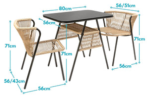 Windsor Mesa de Comedor con 2 Sillas