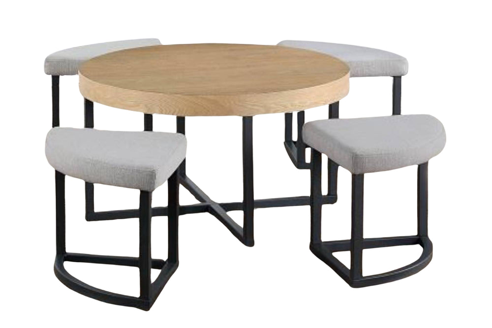 Magnolia36 Mesa Redonda "Counter Height" con 4 Taburetes