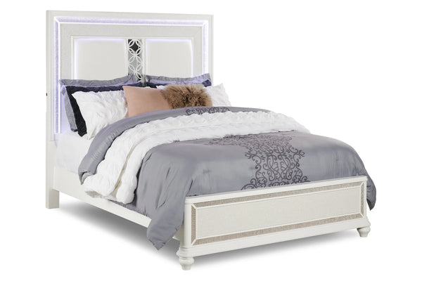 Glamour Cama con Gavetero y Espejo & Mesa de Noche