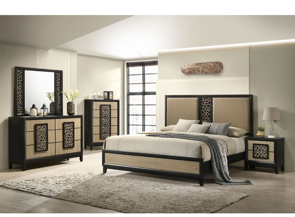 QUEEN BED/DRES/MIRR/NSTND