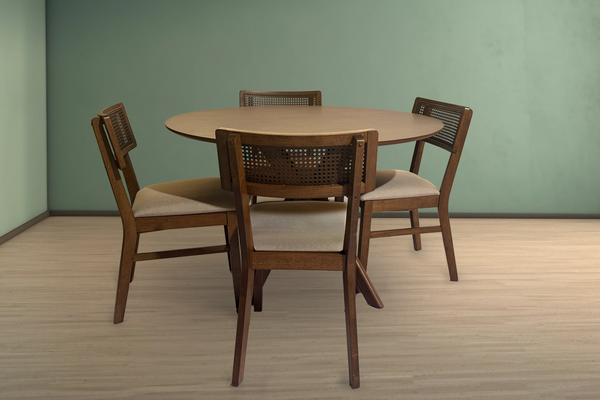 Oceanside Mesa de Comedor Redonda con 4 Sillas
