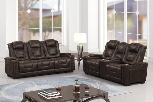 D1695a Sofá & Loveseat con Consola Reclinable Eléctrico