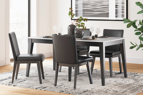 Jettaya Mesa de Comedor Rectangular con 4 Sillas