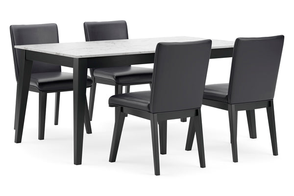 Jettaya Mesa de Comedor Rectangular con 4 Sillas