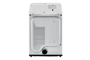 Parte trasera de la secadora eléctrica LG con salida de ventilación y conexiones para instalación. Diseño funcional que facilita el montaje y el correcto flujo de aire durante el secado.