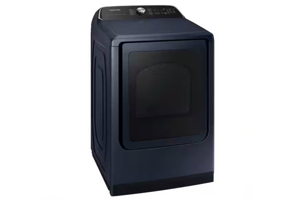 Secador azul sobre fondo blanco.