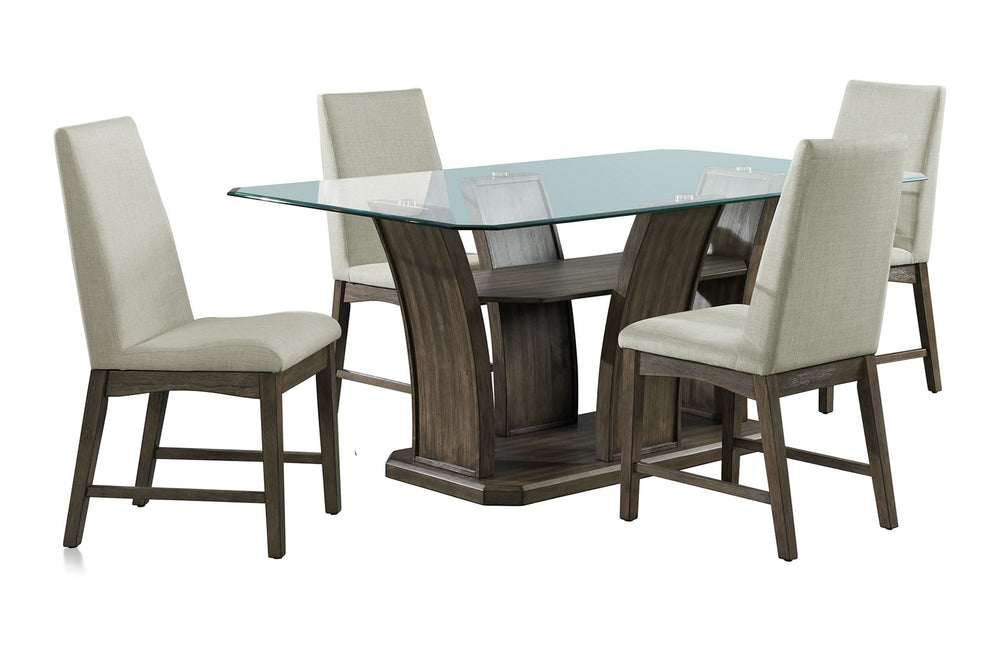 Dapper Rect Din Table/4Side Chair Set