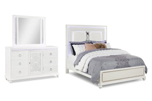 Glamour Cama con Gavetero y Espejo