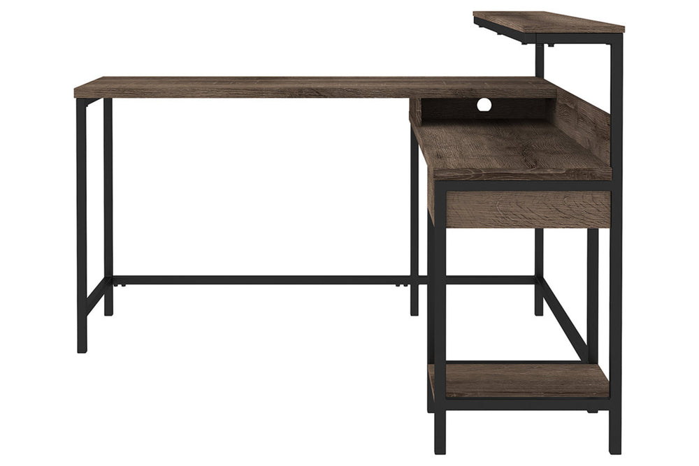 Alenbry 55" L-Shaped Home Office Desk with Shelf