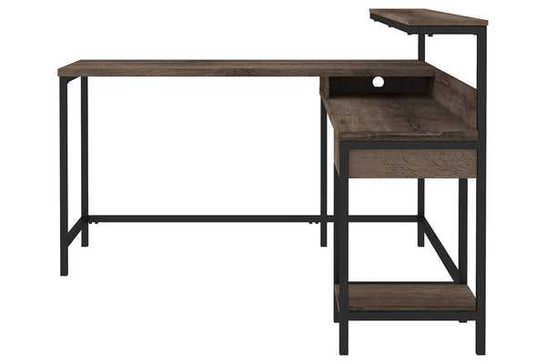Alenbry 55" L-Shaped Home Office Desk with Shelf