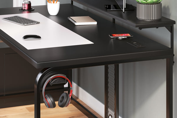 Lynxtyn 63" Desk with Raised Monitor Stand