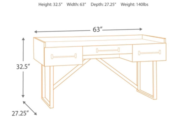 Starmore Escritorio de 63" con 3 Gavetas