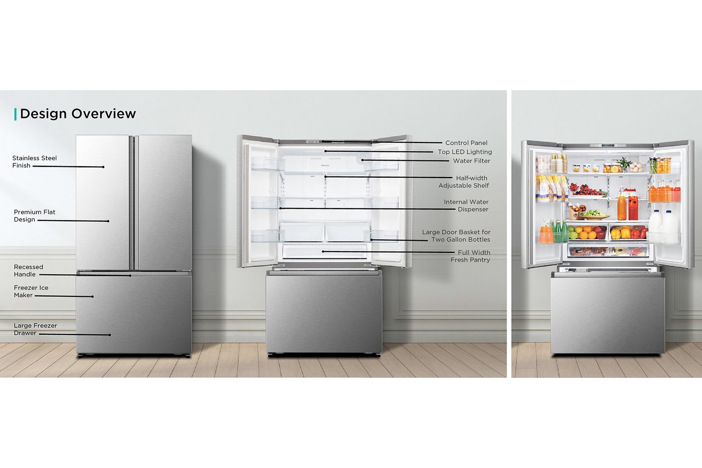 Hisense N6 Refrigerator 26.6' French Door I/M Inv