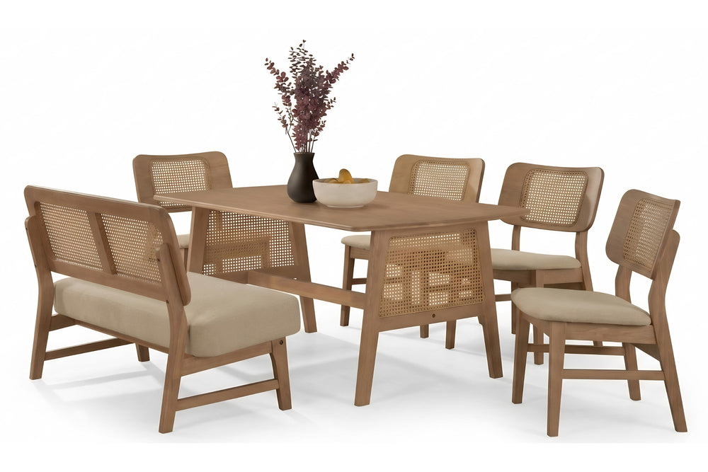 Intergo Oceanview Mesa de Comedor con 4 Sillas & Bench