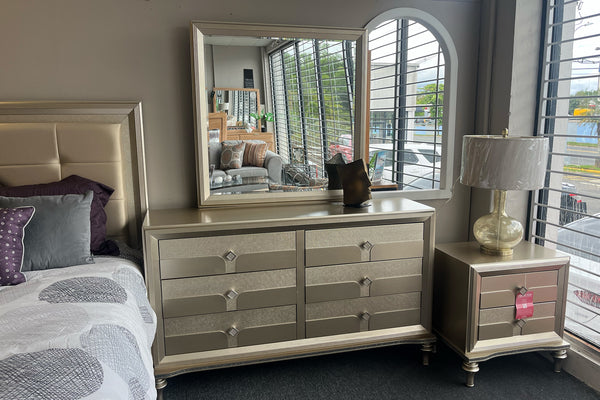sofia vergara paris silver dresser Lily Dresser/Mirror Set