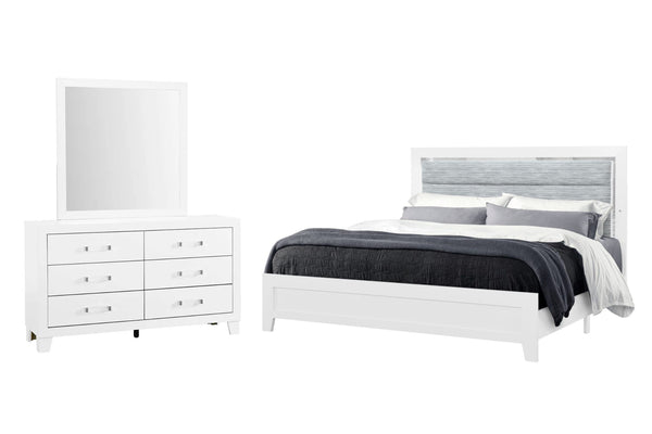 Luccia Cama Queen & Gavetero con Espejo