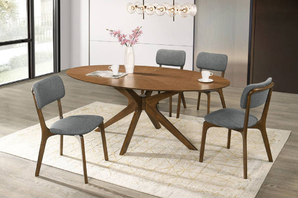 Lux Mesa de Comedor Ovalada con 4 Sillas