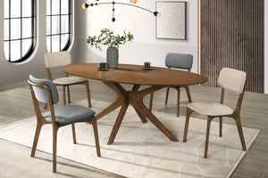 Lux Oval Dining Table W/4Chair Set