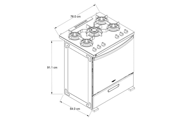 Whirlpool Estufa 30" Gas Slide-In W/Af