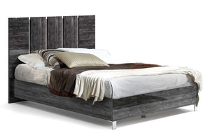 Fabelli-italia Emmagray Cama con Gavetero y Espejo & Mesa de Noche