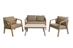 Loveseat, 2 Sillas & Mesa de Centro