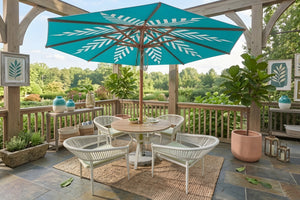Zinnia Mesa de Comedor Exterior, 4 Sillas & Sombrilla